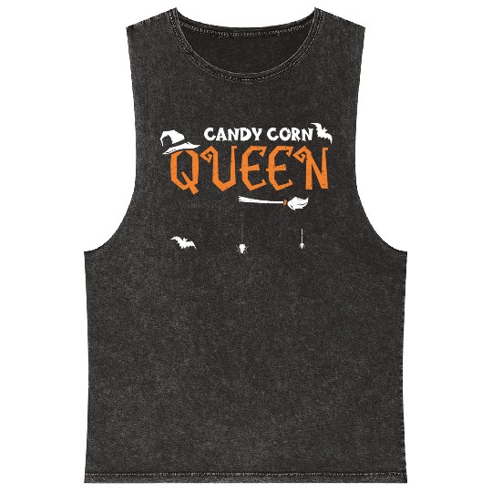Candy Corn Queen - Halloween Mineral Wash Tank Tops