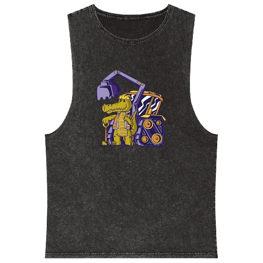 Construction worker alligator Construction worker Mineral Wash Tank Tops