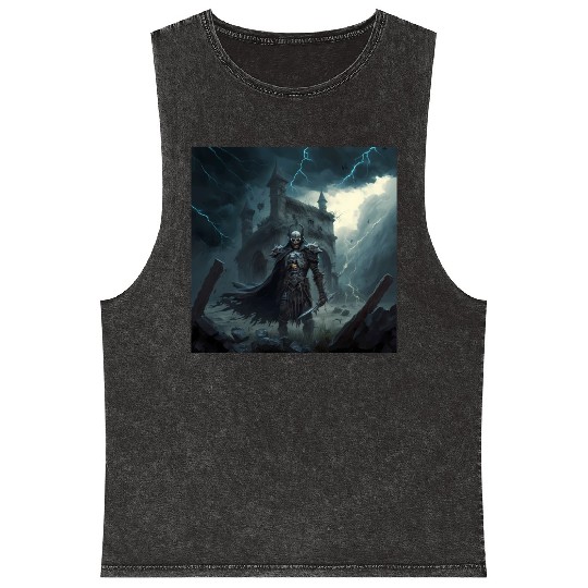 Death Knight in Thunderstorm Mineral Wash Tank Tops