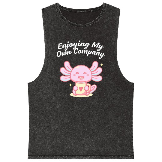 Enjoying My Own Company Sarcastic Introvert Sarcas Mineral Wash Tank Tops