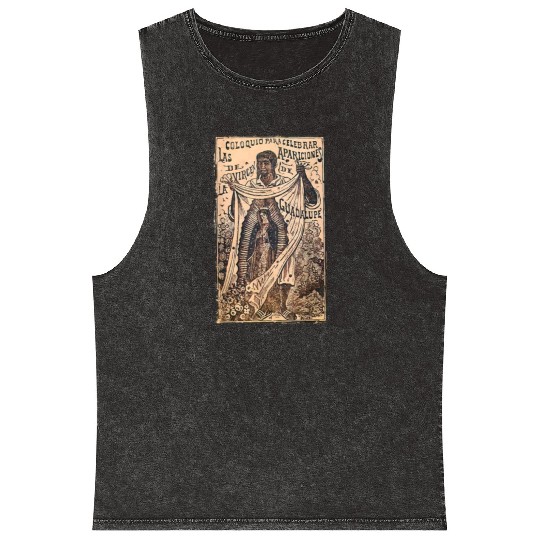 St Juan Diego Our Lady of Guadalupe Vintage Mary C Mineral Wash Tank Tops