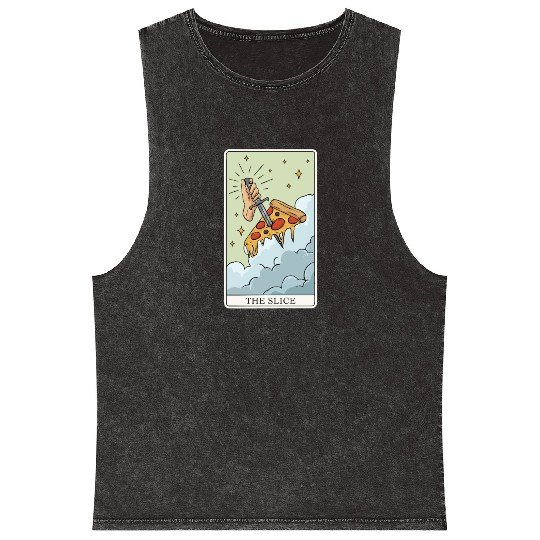Pizza Tarot Card "The Slice" for a Tarot Reader Mineral Wash Tank Tops