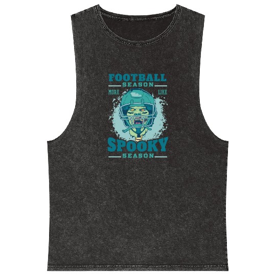 Football season spooky season zombie Football seas Mineral Wash Tank Tops