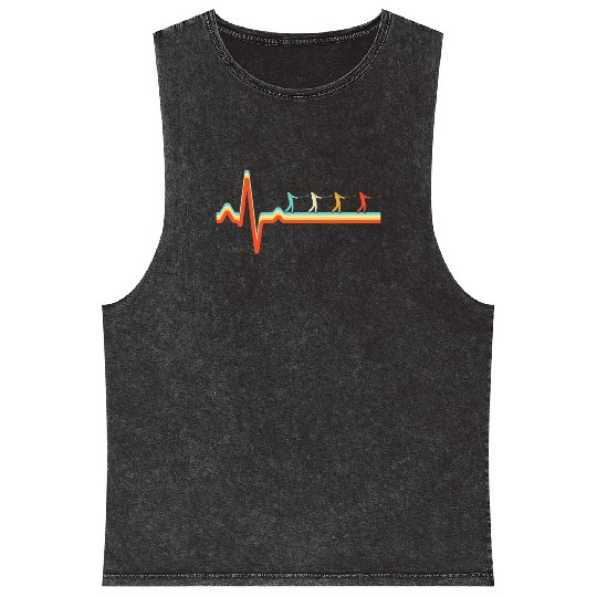 golf retro heartbeat Mineral Wash Tank Tops