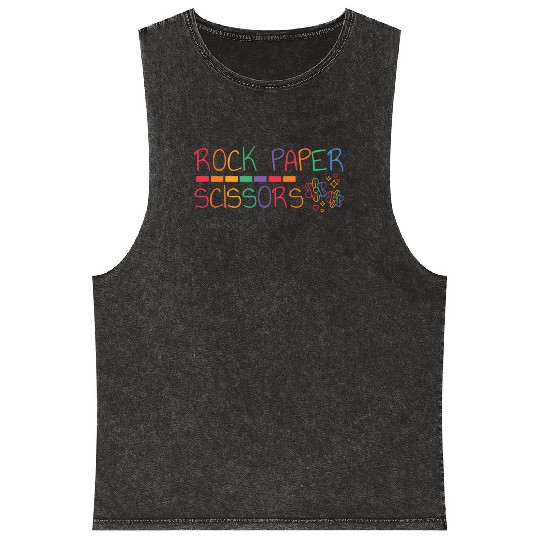 Rock Paper Scissors LGBT Lesbian Funny Quote Pride Mineral Wash Tank Tops