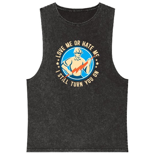 Funny Electrical Lineman Saying Thank A Lineman Mineral Wash Tank Tops
