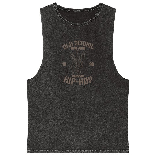Old School New York 1990 Classic Hip Hop Rap Mineral Wash Tank Tops