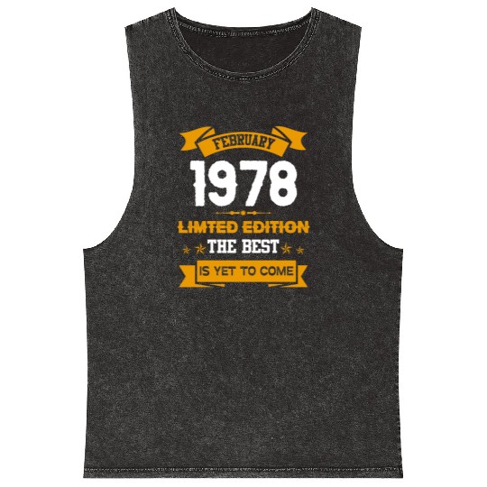 February 1978 Birthday Surprise Mineral Wash Tank Tops