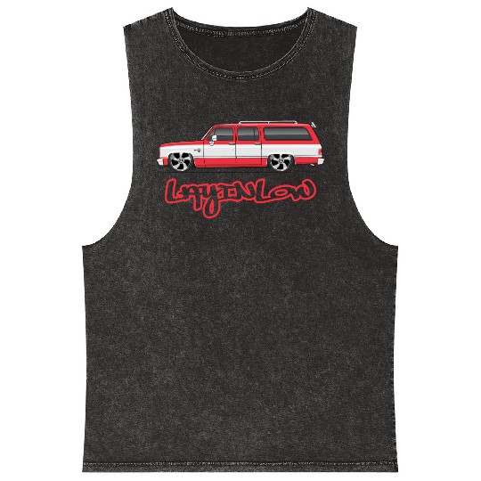 layinlow Cardinal Red Mineral Wash Tank Tops