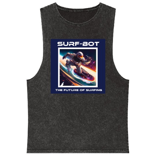 Robot Silver Surfer Mineral Wash Tank Tops