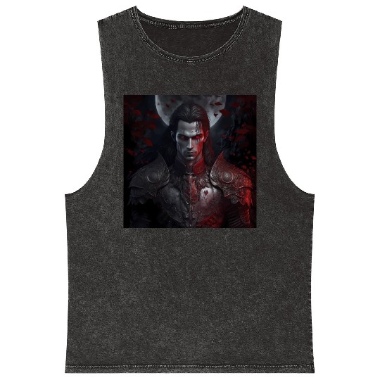Dark fantasy vampire version 8 Mineral Wash Tank Tops