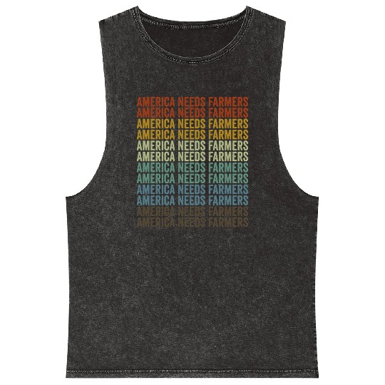 America Needs Farmers Farmer America Mineral Wash Tank Tops