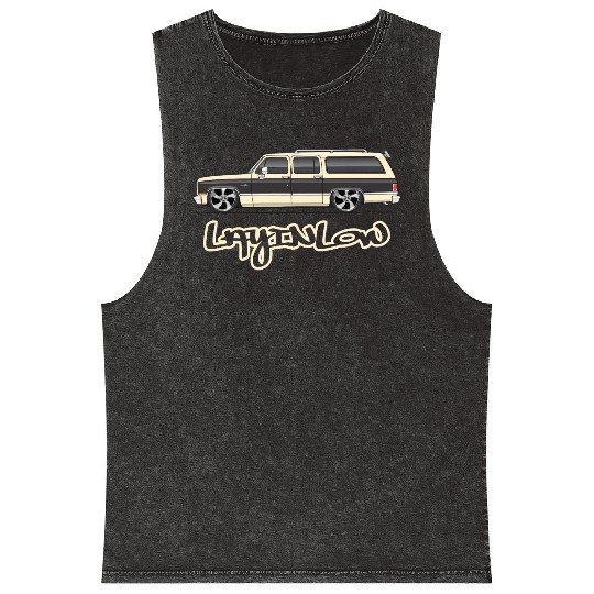 layinlow Santa Fe Tan Mineral Wash Tank Tops
