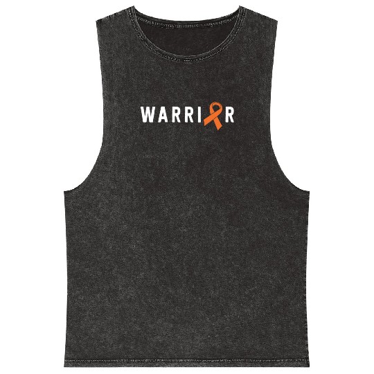 Leukemia Warrior Lymphoma Cancer Orange Ribbon Mineral Wash Tank Tops