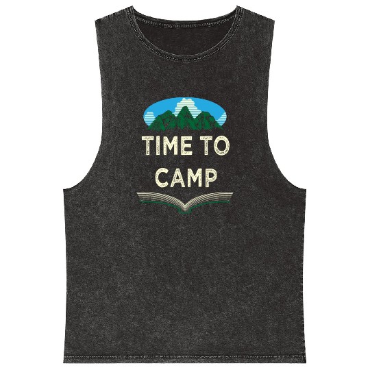 Time to Camp Summer Wildlife Tropical Outdoor Camp Mineral Wash Tank Tops