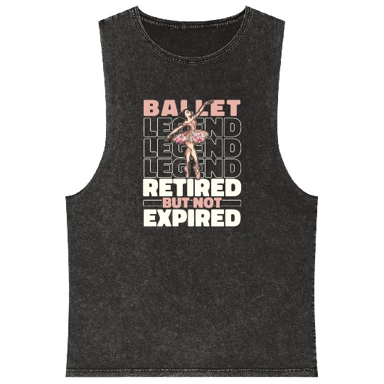 Ballet Ballerina Retired Mineral Wash Tank Tops