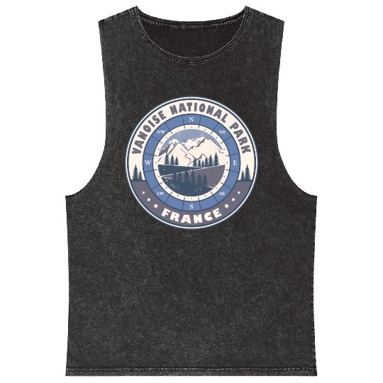 Vanoise National Park France Vintage Hiking Design Mineral Wash Tank Tops