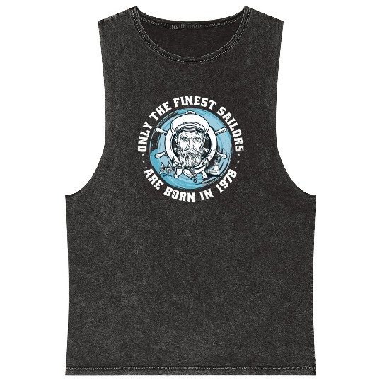 Sailors Sailboats Vintage 1978 Birthday fun Mineral Wash Tank Tops