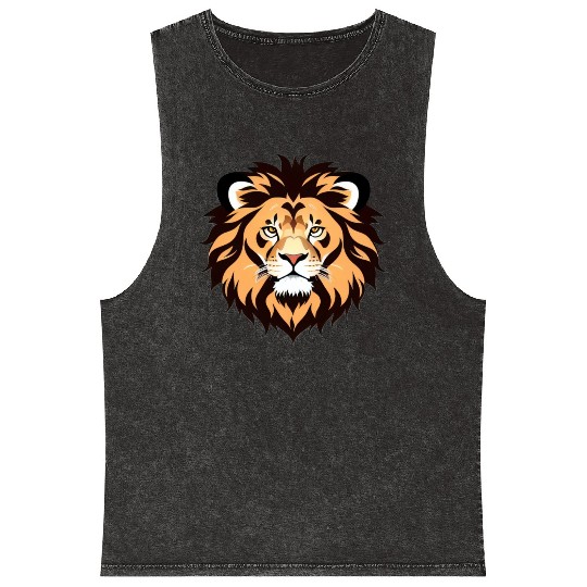Royal Cartoon Lion - King of the Jungle 11 Mineral Wash Tank Tops