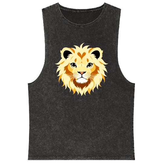 Royal Cartoon Lion - King of the Jungle 4 Mineral Wash Tank Tops