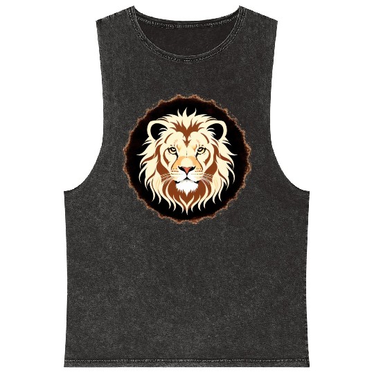 Royal Cartoon Lion - King of the Jungle 20 Mineral Wash Tank Tops