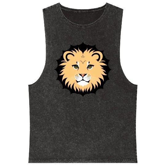 Royal Cartoon Lion - King of the Jungle 17 Mineral Wash Tank Tops