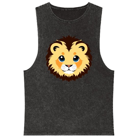 Royal Cartoon Lion - King of the Jungle 8 Mineral Wash Tank Tops