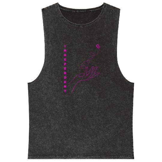 Strong and Independent woman Mineral Wash Tank Tops