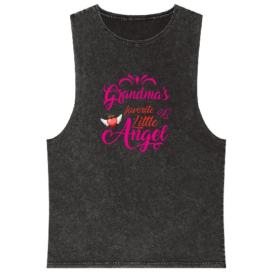 Grandma's Favorite Little Angel Mineral Wash Tank Tops