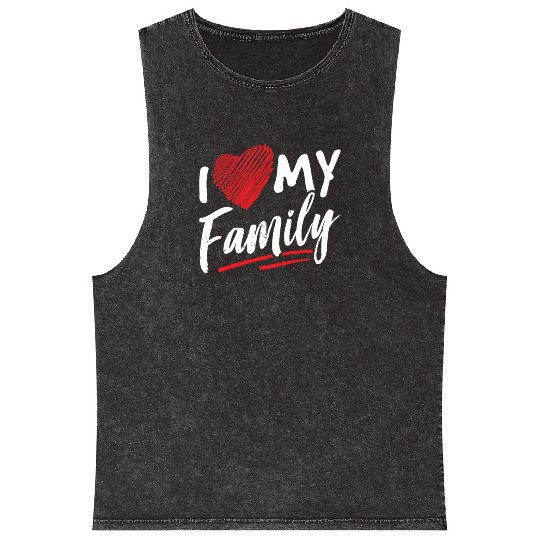 I Love My Family Gathering Families Reunion Mineral Wash Tank Tops