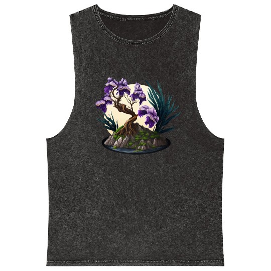 Iris Bonsai Tree Mineral Wash Tank Tops