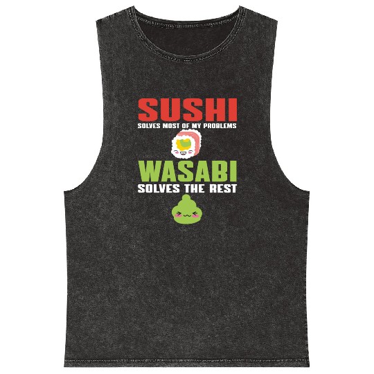 Sushi And Wasabi Mineral Wash Tank Tops