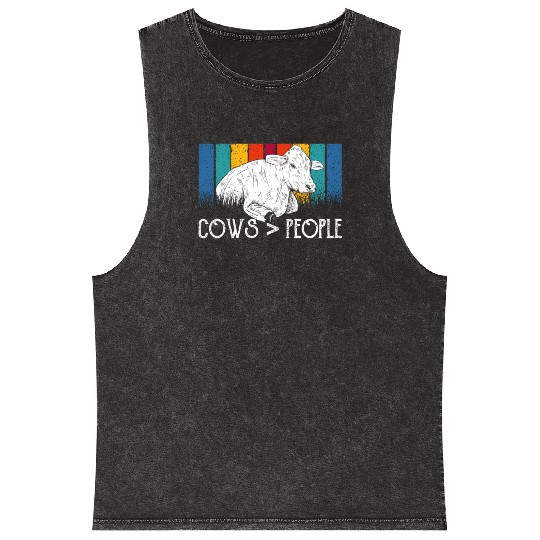 Cows > People Lover Farm Animals Cow Mineral Wash Tank Tops