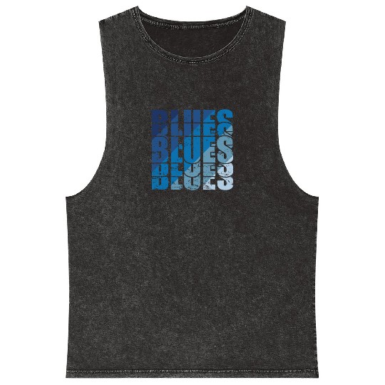 Blues Music Jazz Trumpet Chicago Mineral Wash Tank Tops