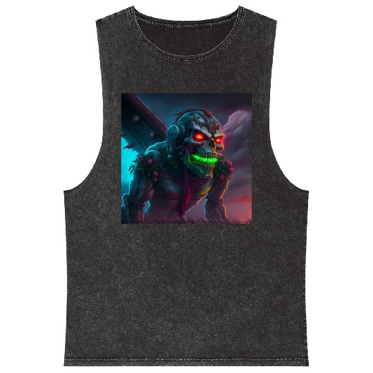 ZOMBIE IRON MAIDEN (version 15) Mineral Wash Tank Tops