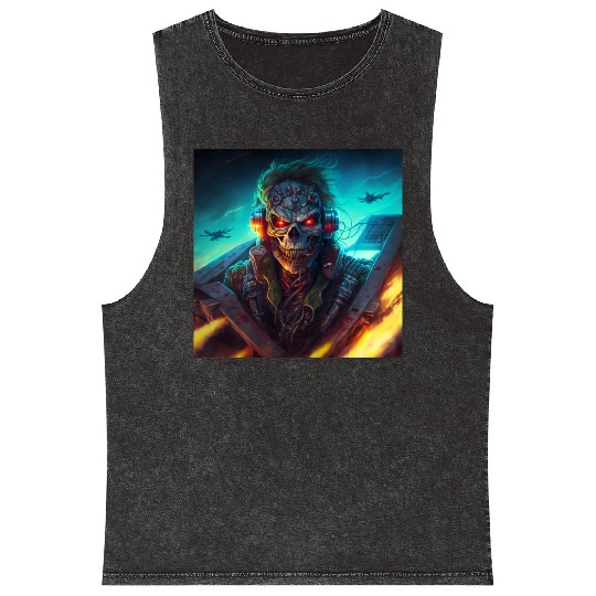 ZOMBIE IRON MAIDEN (version 13) Mineral Wash Tank Tops