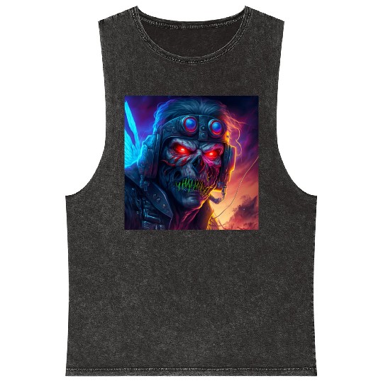 ZOMBIE IRON MAIDEN (version 9) Mineral Wash Tank Tops