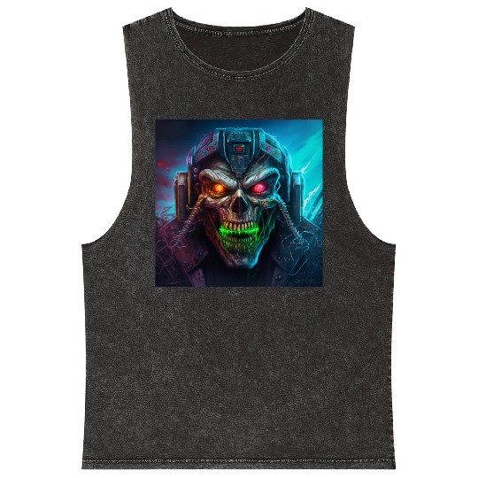 ZOMBIE IRON MAIDEN (version 8) Mineral Wash Tank Tops
