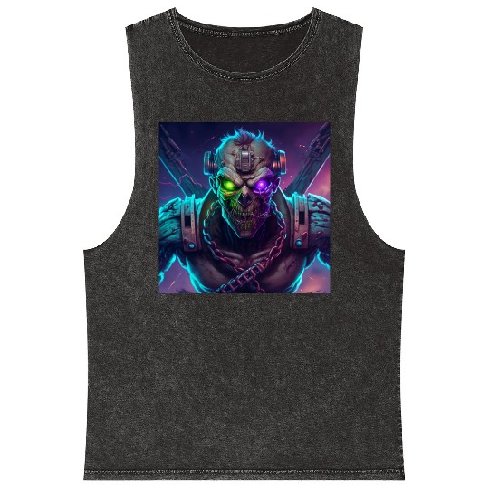 ZOMBIE IRON MAIDEN (Version 10) Mineral Wash Tank Tops
