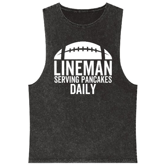 Lineman Serving Pancakes Daily Mineral Wash Tank Tops