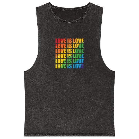Love is Love LGBT Tolerance Pride Gender Mineral Wash Tank Tops