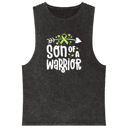 Son Of A Warrior Lymphoma Cancer Awareness Family Mineral Wash Tank Tops