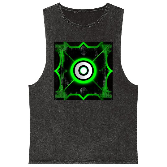 Cyberpunk Inspired Green Theme - The Switch Mineral Wash Tank Tops