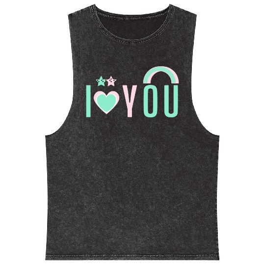 I love you Mineral Wash Tank Tops