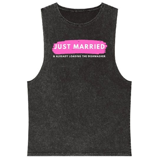 Just Married Mineral Wash Tank Tops