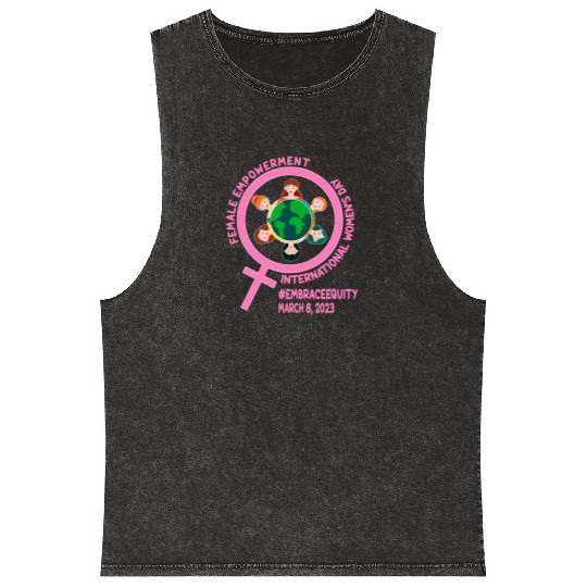 International Women's Day: Empowerment Embrace Equ Mineral Wash Tank Tops
