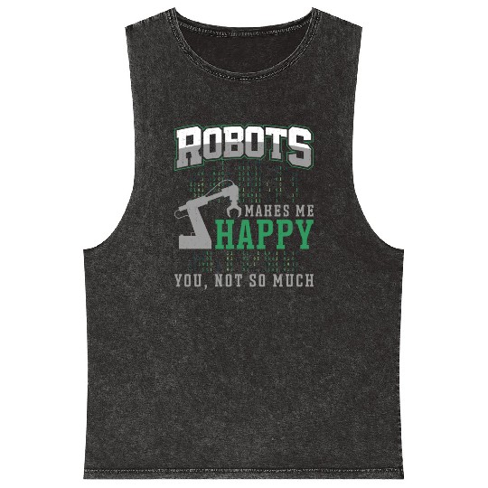 Robot Robotics Engineer Robots Mineral Wash Tank Tops