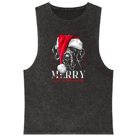 Santa Great Dane Dog Christmas Wilsigns Mineral Wash Tank Tops