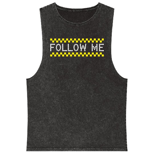 FollowMe Checkerboard LED Sign Mineral Wash Tank Tops