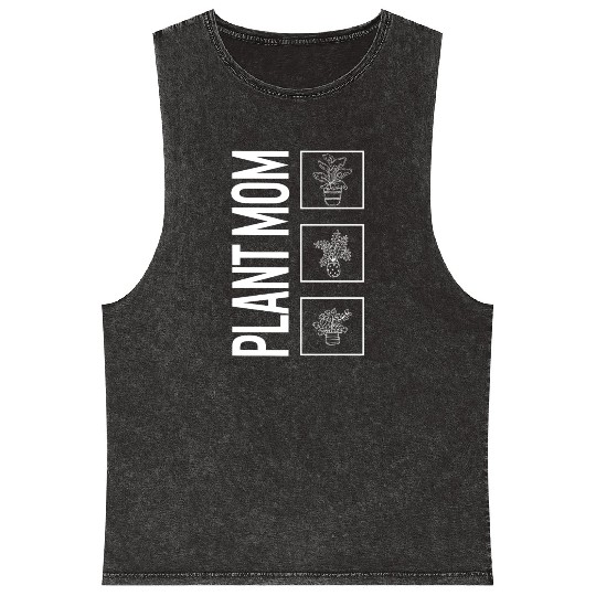 Plant Mom, Garden Plant Gardening Lover Botanist Mineral Wash Tank Tops